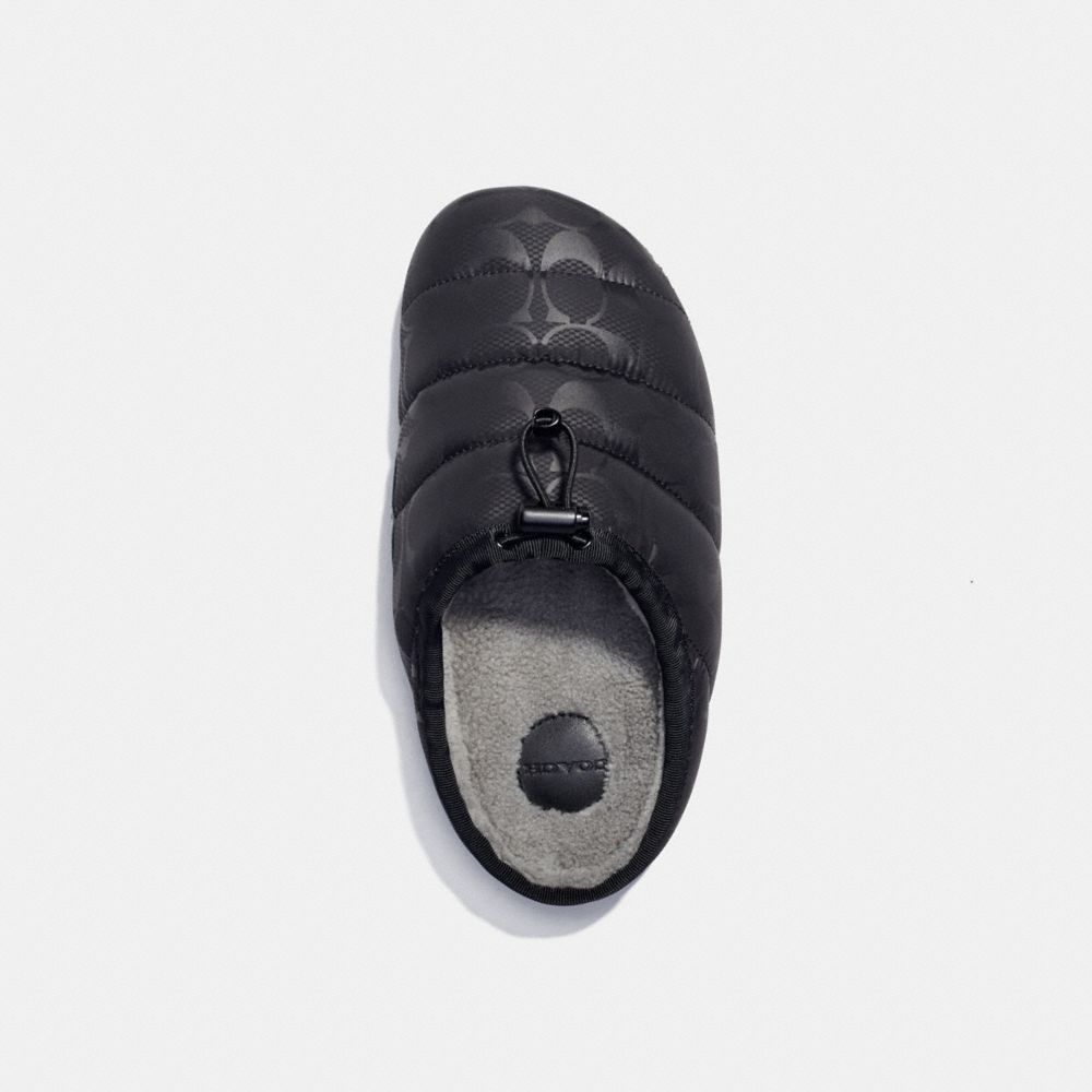 COACH®,RACHELLE SLIPPER,Polyester/Leather,Black,Inside View,Top View