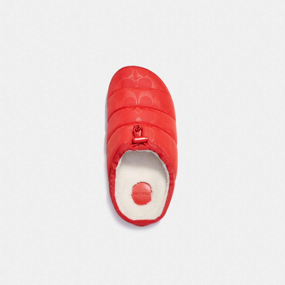 COACH®,CHAUSSON RACHELLE,Polyestère/Cuir,Rouge Miami,Inside View,Top View