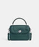 COACH®,MARLIE TOP HANDLE SATCHEL WITH BORDER QUILTING,Leather,Medium,Silver/Metallic Ivy,Front View