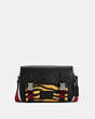 COACH®,TRACK CROSSBODY WITH TIGER PRINT,Small,Gunmetal/Honey Black Multi,Front View
