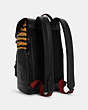 COACH®,TRACK BACKPACK WITH TIGER PRINT,Large,Gunmetal/Honey Black Multi,Angle View