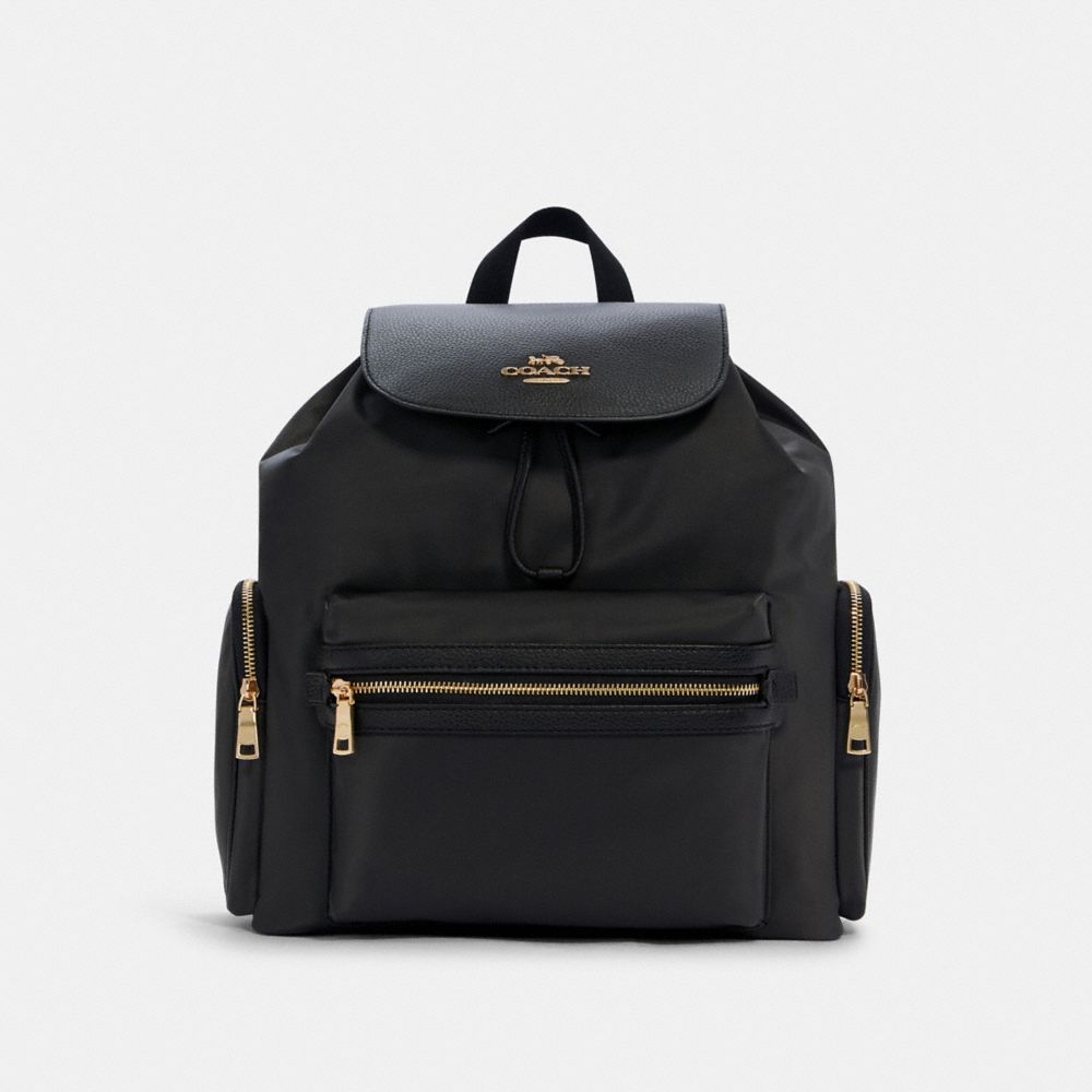 COACH®,BACKPACK,Non Leather,X-Large,Gold/Black,Front View