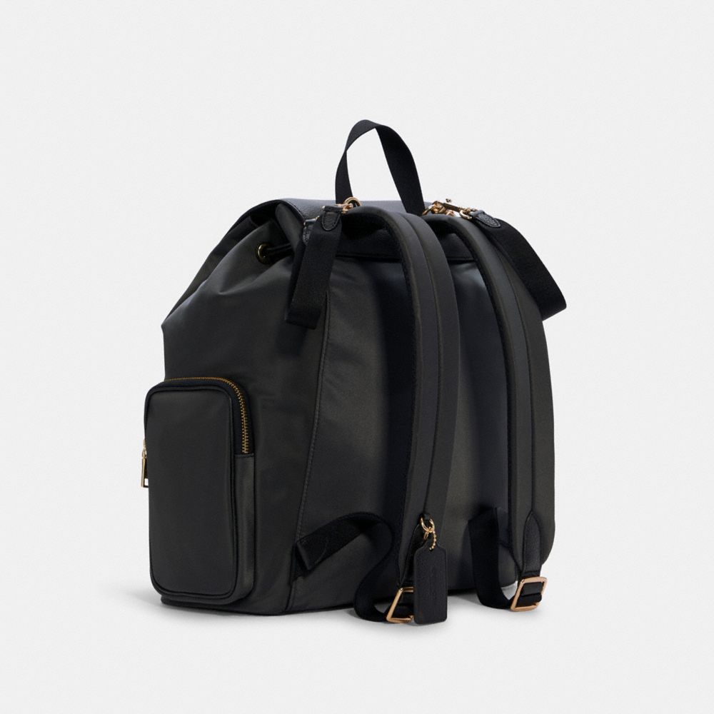 COACH®,BACKPACK,Non Leather,X-Large,Gold/Black,Angle View