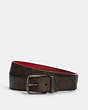 COACH®,BOXED PLAQUE AND HARNESS BUCKLE CUT-TO-SIZE REVERSIBLE BELT, 38MM,Signature Coated Canvas,Gunmetal/Mahogany/Bright Cardinal,Inside View,Top View