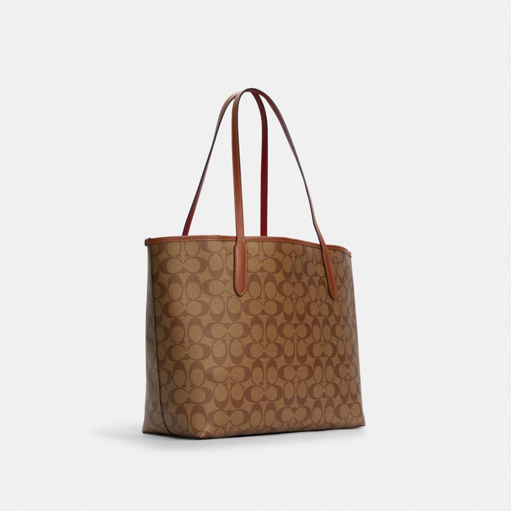 Coach rainbow signature online tote