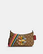 COACH®,JES BAGUETTE IN SIGNATURE CANVAS WITH COACH RADIAL RAINBOW,Signature Coated Canvas/Smooth Leather,Small,Gold/Khaki Multi,Front View
