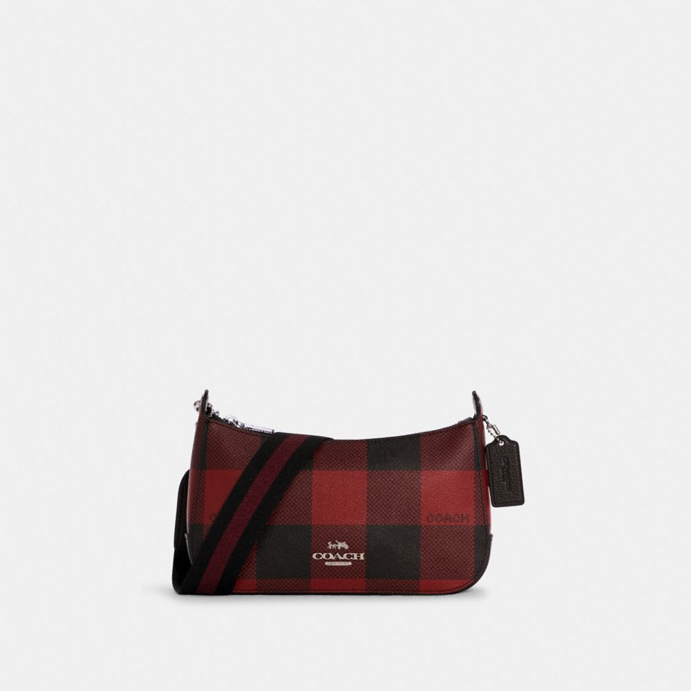 COACH Outlet Jes Baguette With Buffalo Plaid Print