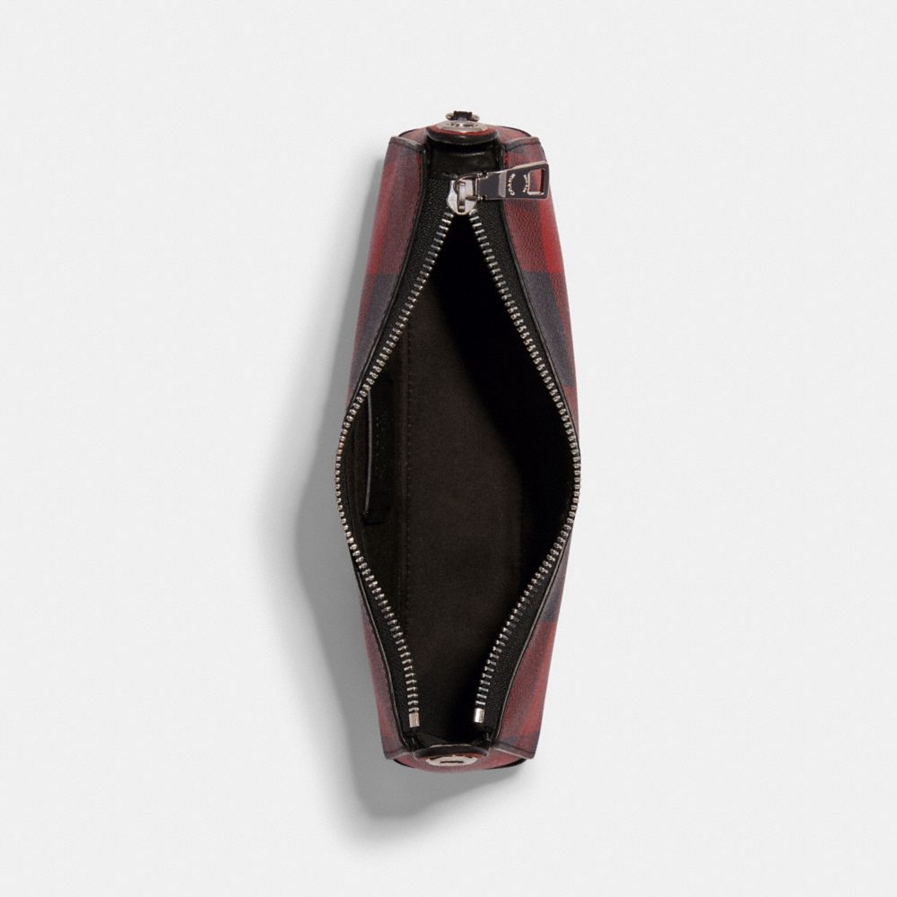 COACH®,Jes Baguette With Buffalo Plaid Print,,Inside View,Top View