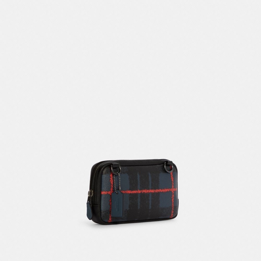 Carrier Phone Crossbody With Window Pane Plaid Print