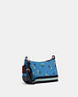 COACH®,JES BAGUETTE WITH FLORAL BOW PRINT,Canvas/Smooth Leather,Small,Silver/Blue Multi,Angle View