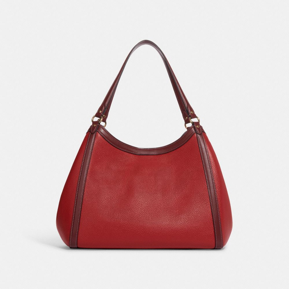 COACH®,KRISTY SHOULDER BAG IN COLORBLOCK,Novelty Leather,X-Large,Gold/Red Apple Multi,Back View