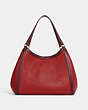 COACH®,KRISTY SHOULDER BAG IN COLORBLOCK,Smooth Leather,X-Large,Gold/Red Apple Multi,Back View
