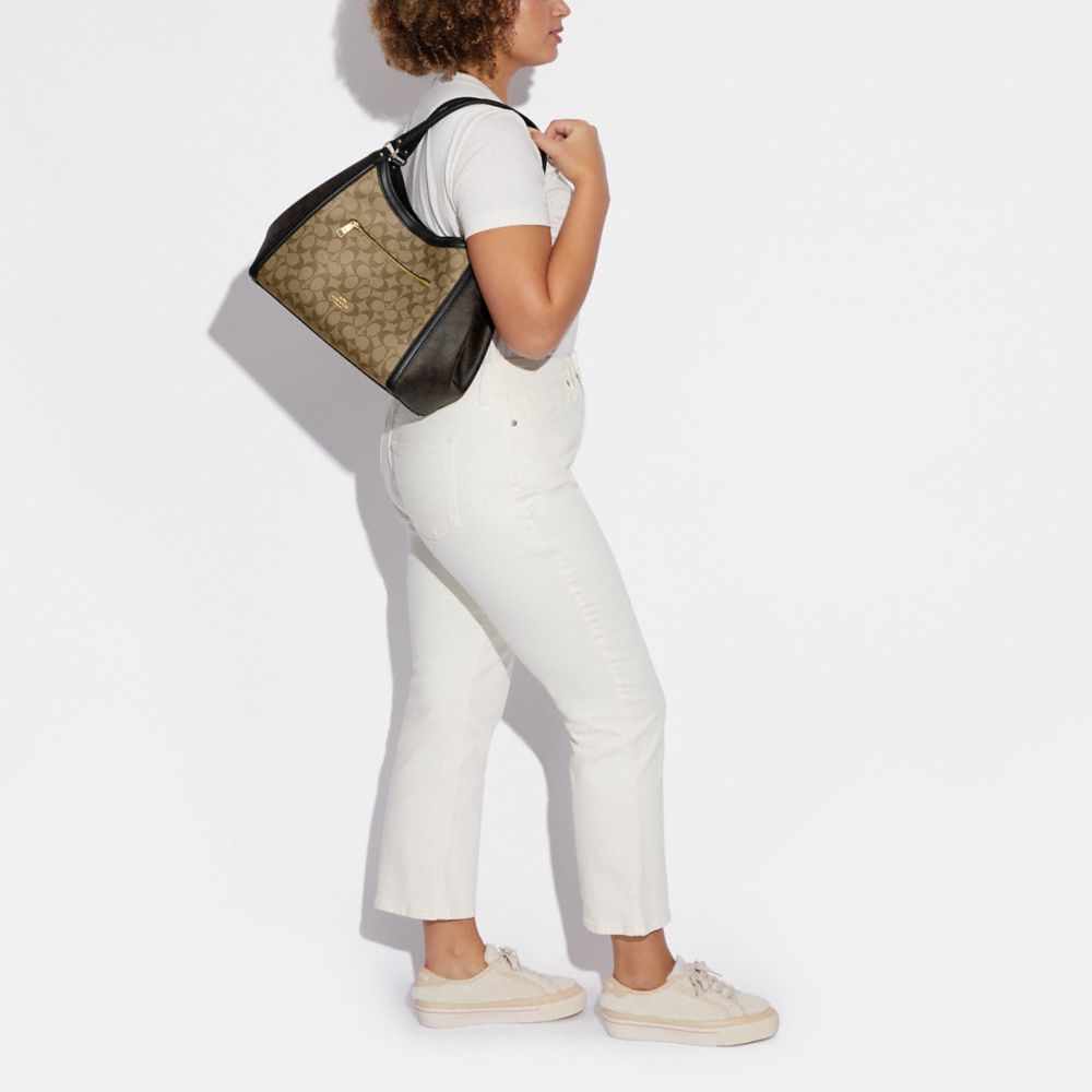 COACH®,Kristy Shoulder Bag In Blocked Signature Canvas,,Detail View