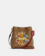 COACH®,MINI TOWN BUCKET BAG IN SIGNATURE CANVAS WITH COACH RADIAL RAINBOW,Signature Coated Canvas/Smooth Leather,Gold/Khaki Multi,Front View