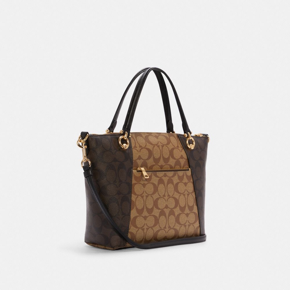 Coach Katy Satchel In Signature Canvas Brown Black – Balilene