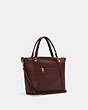 COACH®,KACEY SATCHEL BAG,Smooth Leather/Exotic,Medium,Gold/Cranberry,Angle View