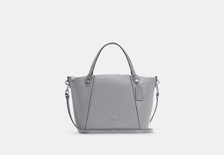 COACH®,KACEY SATCHEL,Smooth Leather/Exotic,Medium,Silver/Granite,Front View