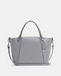 COACH®,KACEY SATCHEL,Smooth Leather/Exotic,Medium,Silver/Granite,Front View