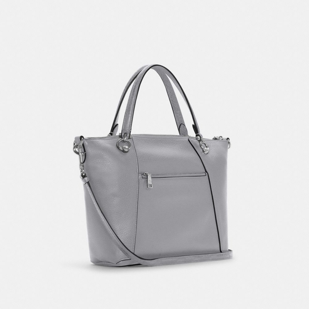 COACH®,SATCHEL KACEY,Cuir Lisse/Exotique,Argent/GRANIT,Angle View