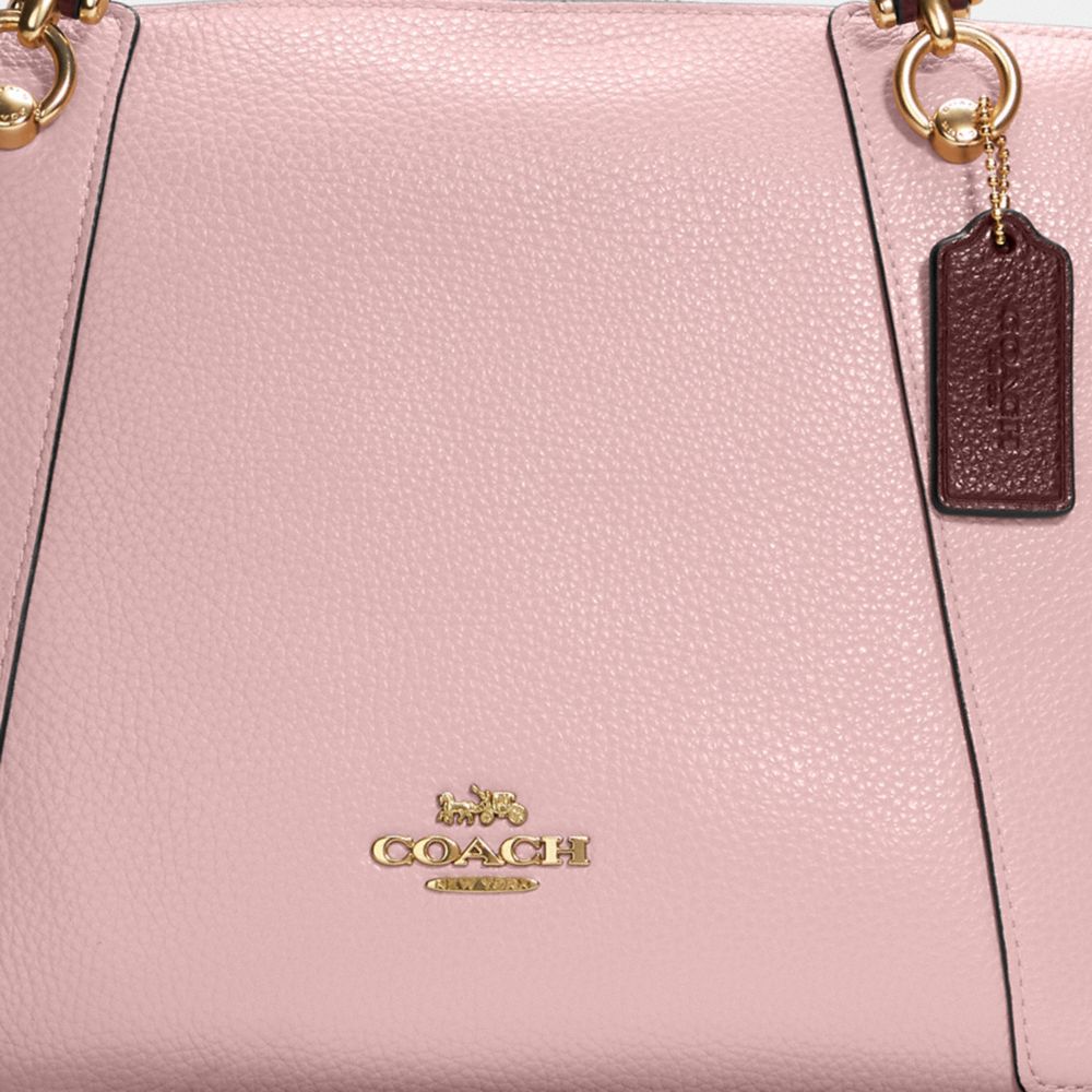 COACH C6840 - KACEY SATCHEL - GOLD/WASHED MAUVE/CRANBERRY