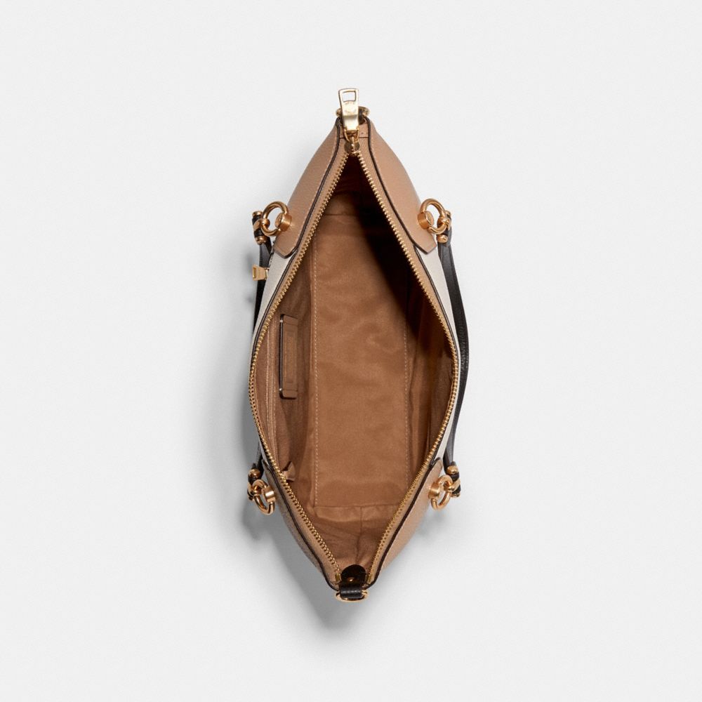 COACH®,Kacey Satchel Bag In Colorblock,,Inside View,Top View