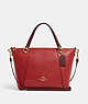 COACH®,KACEY SATCHEL IN COLORBLOCK,Smooth Leather,Large,Gold/Red Apple Multi,Front View