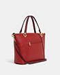 COACH®,KACEY SATCHEL BAG IN COLORBLOCK,Smooth Leather,Large,Gold/Red Apple Multi,Angle View