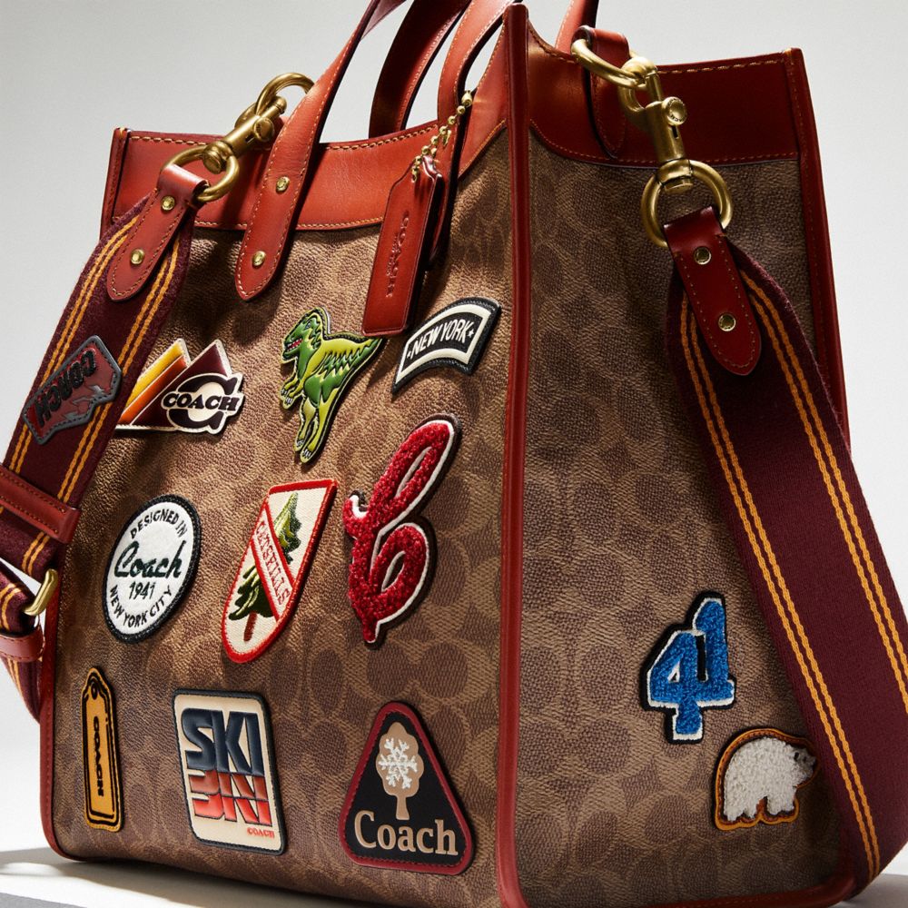 COACH ブラック シグネチャー フィールド トートバッグ40 ショルダー-