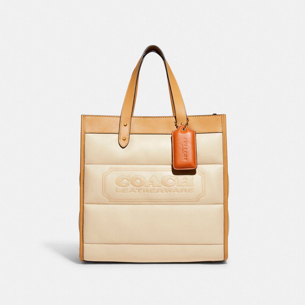 Coach Field Tote 22 with Colorblock Quilting and Coach Badge