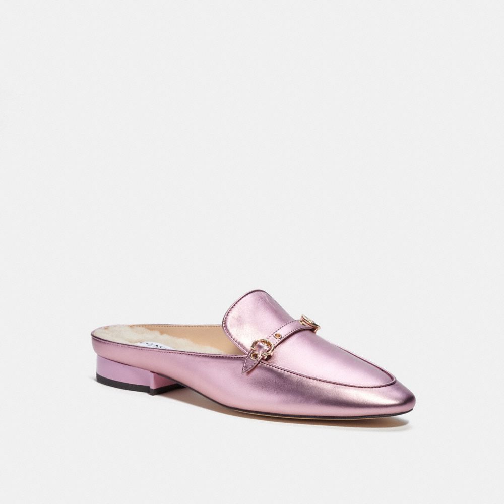 COACH®,IRENE MULE,Leather,Metallic Pink,Front View