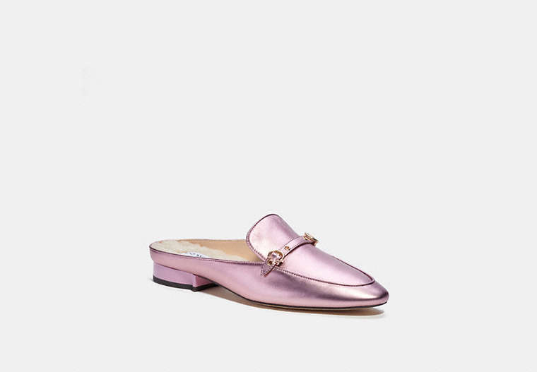COACH®,IRENE MULE,Leather,Metallic Pink,Front View