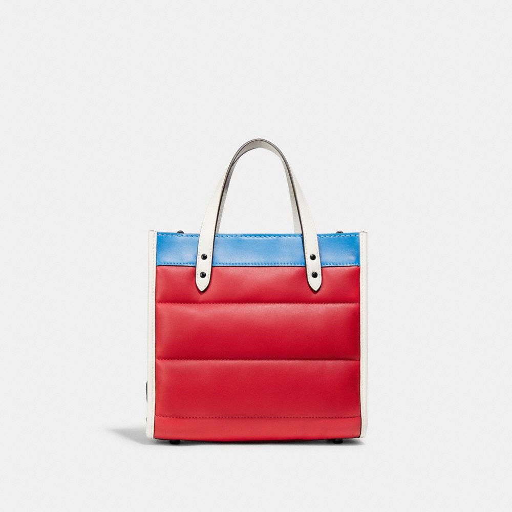 coach field tote 22 with colorblock leather and coach badge