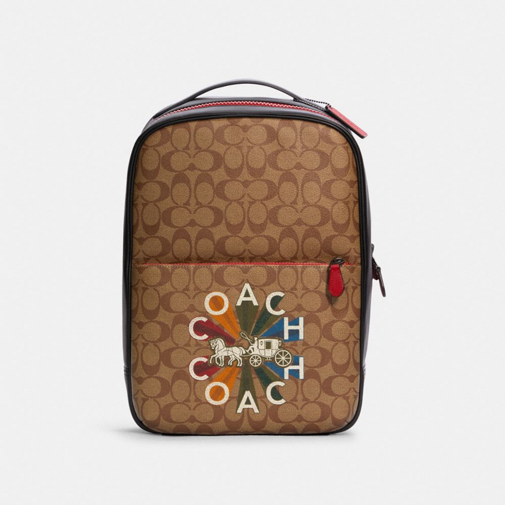 Coach, Bags, Coach Pennie Backpack 22 Rainbow Signature Canvas