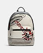 COACH®,DISNEY MICKEY MOUSE X KEITH HARING WEST BACKPACK,Leather,X-Large,Gunmetal/Chalk Multi,Front View