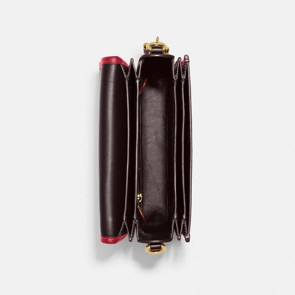 COACH®,SAC À POIGNÉE SUPÉRIEURE ROGUE À CONTRASTE DE COULEUR,Cuir tanné,Laiton/Rouge brique Multi,Inside View,Top View