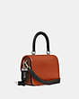 COACH®,ROGUE TOP HANDLE BAG IN COLORBLOCK,Glovetanned Leather,Small,Silver/Burnished Amber,Angle View