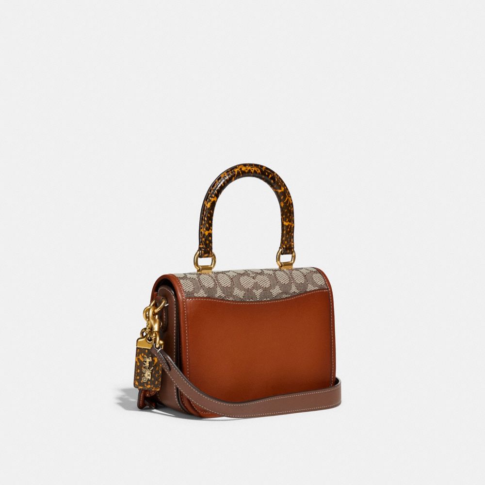 Rogue Top Handle Bag In Signature Jacquard With Snakeskin Detail