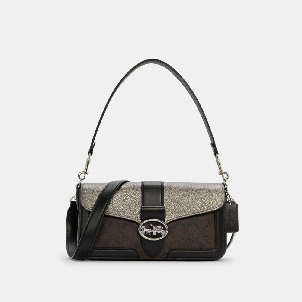 NWT Coach “Georgie” Shoulder Bag/ Crossbody in Silver