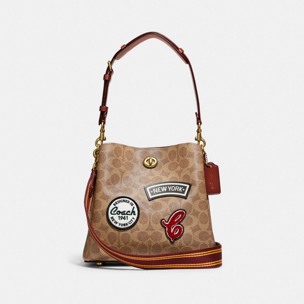 Coach Coated Canvas Signature Willow Bucket Bag, Crossbody Bags, Clothing  & Accessories