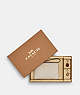 COACH®,BOXED CORNER ZIP WRISTLET IN SIGNATURE LEATHER,Smooth Calf Leather,Mini,Gold/Chalk,Front View