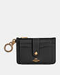 COACH®,ATTACHMENT CARD CASE,Crossgrain Leather,Gold/Black,Front View