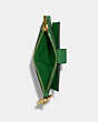 COACH®,ATTACHMENT CARD CASE,Crossgrain Leather,Gold/Kelly Green,Inside View,Top View