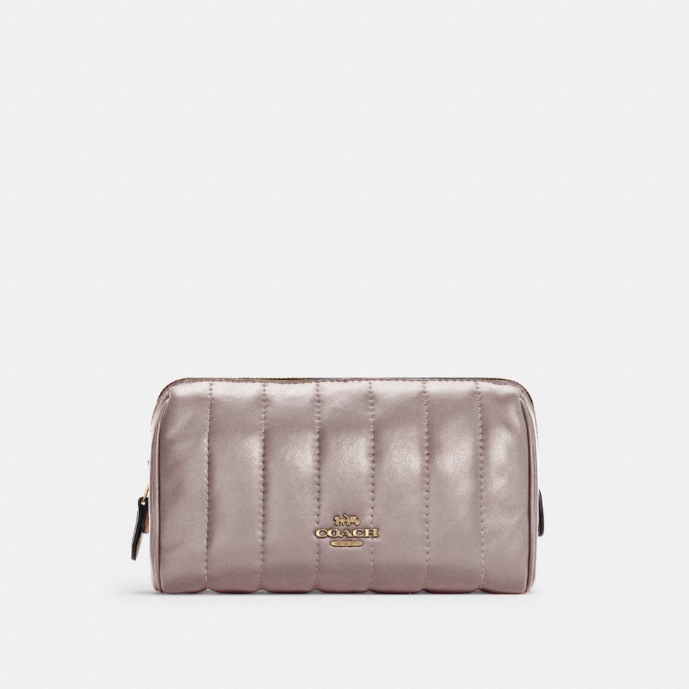 COACH®,Cosmetic Case 17 With Puffy Linear Quilting,,Front View