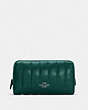 COACH®,COSMETIC CASE 17 WITH PUFFY LINEAR QUILTING,Mini,Gunmetal/Forest,Front View