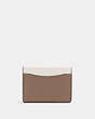 COACH®,TAMMIE CARD CASE IN COLORBLOCK,Leather,Mini,Gold/Chalk Taupe  Multi,Back View