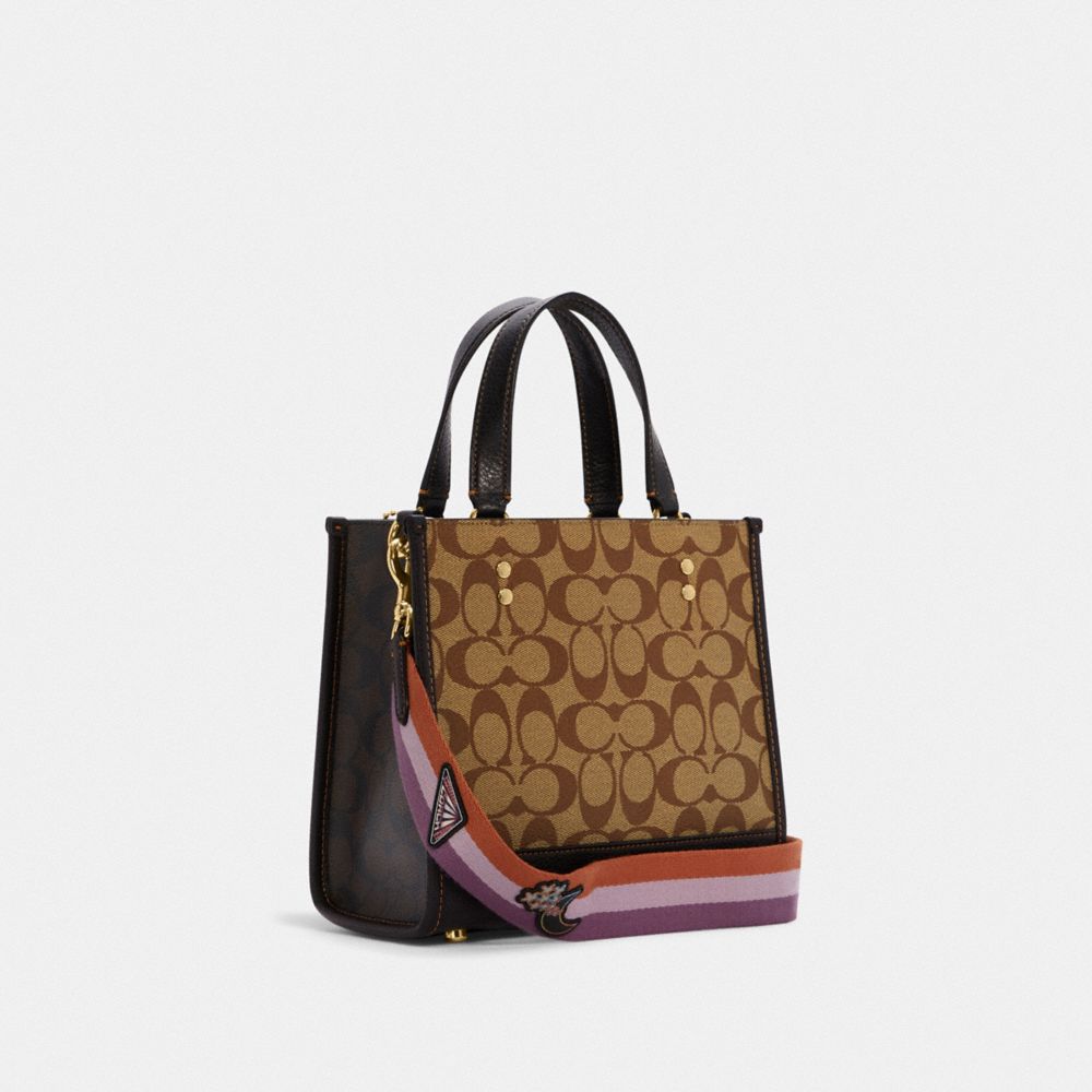 Dempsey Tote 22 In Colorblock Signature Canvas With Disco Patches