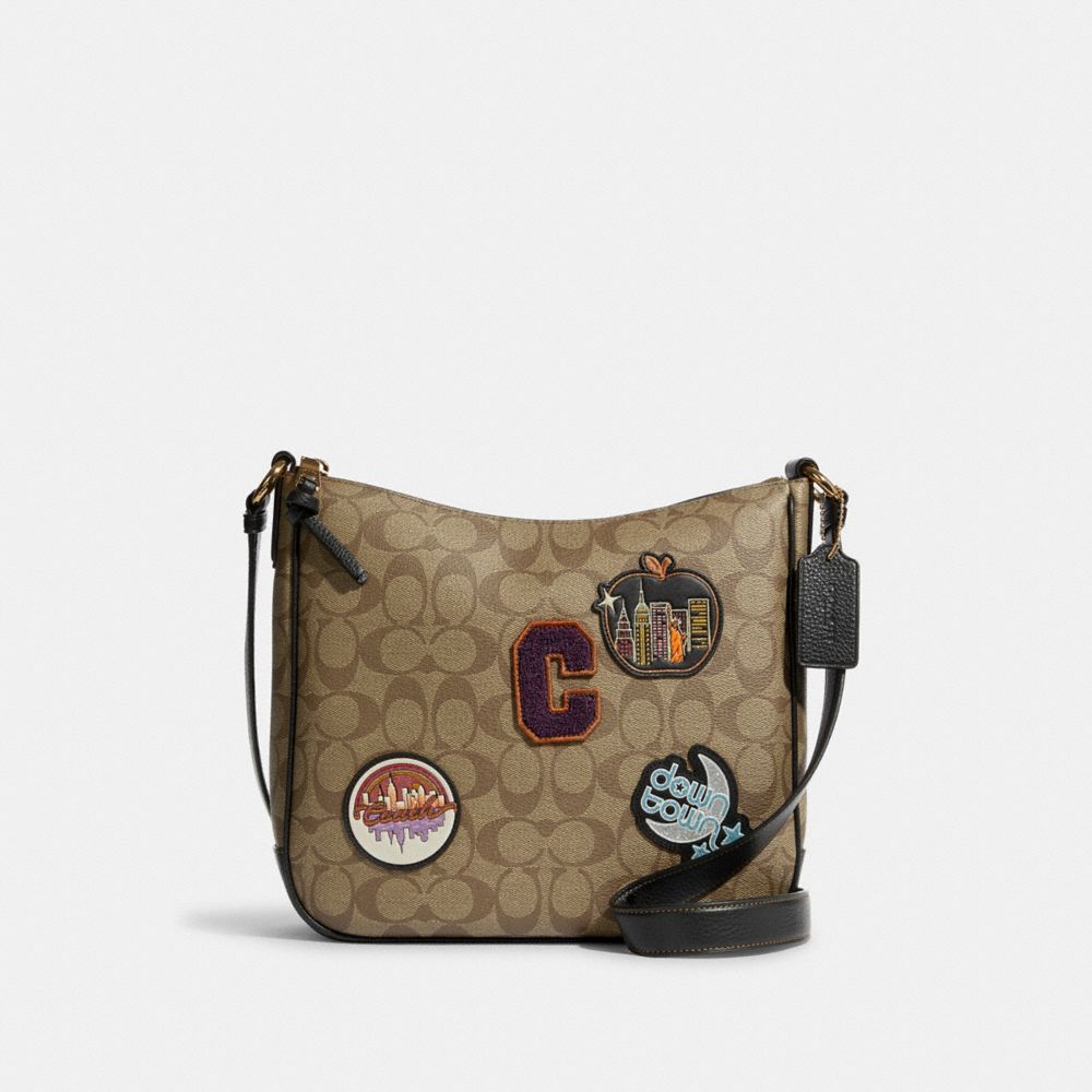 Ellie File Bag In Signature Canvas With Disco Patches