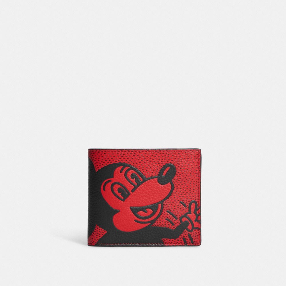 COACH®,Disney Mickey Mouse X Keith Haring 3 In 1 Wallet,,Front View