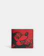 COACH®,PORTEFEUILLE 3 EN 1 MICKEY MOUSE X KEITH HARING,Cuir,QB/Rouge/Noir multi,Front View