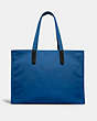 COACH®,COACH X MICHAEL B. JORDAN CANVAS TOTE 42 WITH MUMMIFIED REXY,Recycled Canvas/Recycled Leather,X-Large,JI/Blue,Back View
